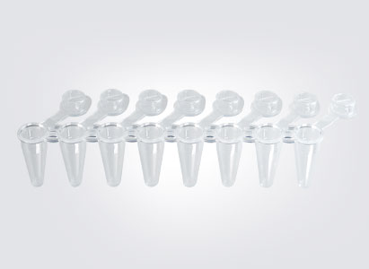 8 Streifen PCR-Rohr mit flacher Kappe