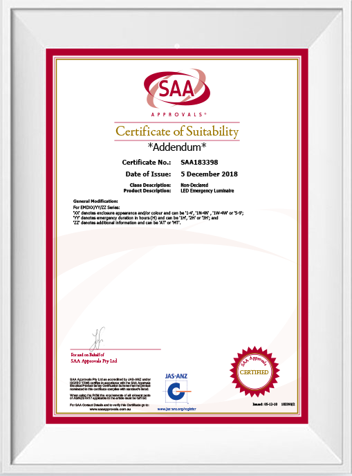 Emergency Light Supplier SAA Certified