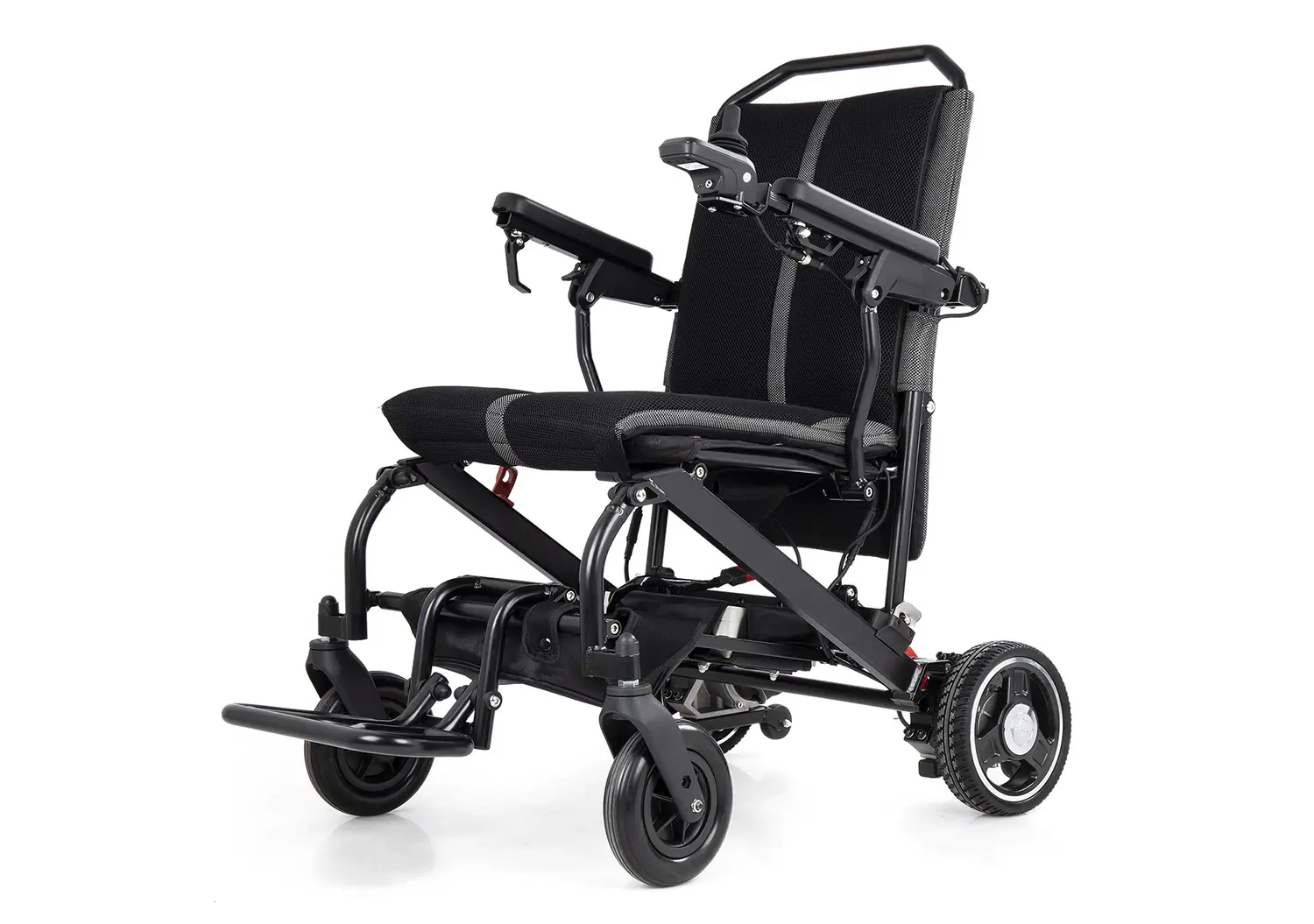 Ultra-Light Folding Electric Wheelchair  Equipped with Dual 180W Brushless Motors - Model YE145C-01.